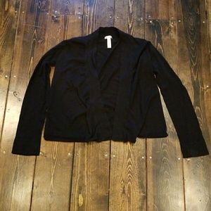 Black Open Front Sweater